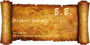 Biebel Baldó névjegykártya